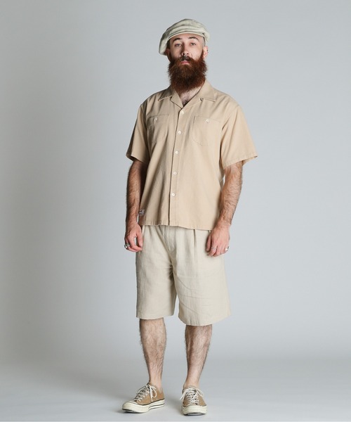 schott（ショット）の「Schott/ショット/HV PLAIN WORK SHIRT/ヘンプビスコース プレーン ワークシャツ（シャツ/ブラウス・メンズ・ベージュ/イエロー/ブラック・M/L/XL/2XL）」の7枚目の写真