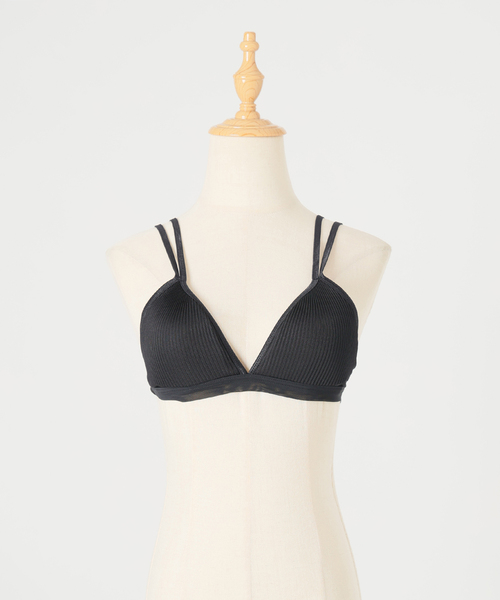 AROMATIQUE(アロマティック)の「AROMATIQUE アロマティック シルクトライアングルブラ R147AR(ブラジャー・レディース・ブラック・LARGE/MEDIUM)」の3枚目の写真