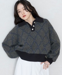 RAGEBLUE | ダイヤ柄ジャガードニットポロ(Tシャツ/カットソー)