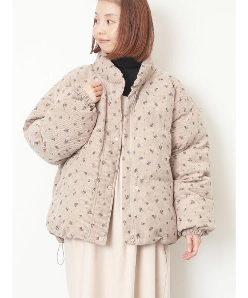 Samansa Mos2（サマンサ モスモス）の「柄アソートコーディロイブルゾン（ブルゾン・レディース・オフホワイト/ミント/ネイビー/ベージュ・F）」の3枚目の写真