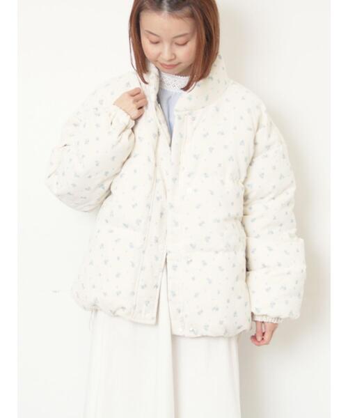 Samansa Mos2（サマンサ モスモス）の「柄アソートコーディロイブルゾン（ブルゾン・レディース・オフホワイト/ミント/ネイビー/ベージュ・F）」の2枚目の写真