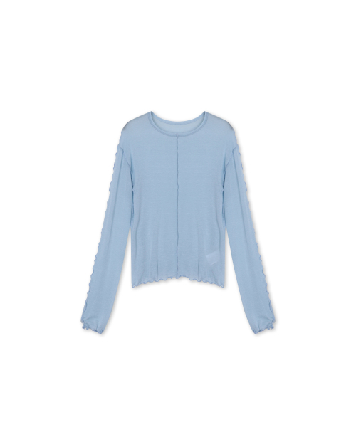 320SHOWROOM(320ショールーム)の「Stitch see-through long sleeve Sky blue(Tシャツ/カットソー・レディース・その他・FREE)」の4枚目の写真