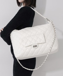【 ショルダーストラップ付き2WAY 】キルティングスクエアトートショルダーバッグ / quilted square tote shoulder bag