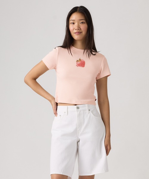 Levi's(リーバイス)の「Levi's/リーバイス グラフィック エッセンシャル スポーティ Tシャツ(Tシャツ/カットソー・レディース・ピンク・M/S/XS)」の1枚目の写真