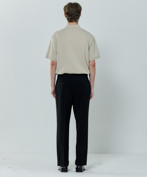 BASIC HOUSE（ベーシックハウス）の「UNI セミオーバーフィット ピケ ポロTシャツ オートミール LYTS3104（ポロシャツ・メンズ・オートミール・FREE）」の4枚目の写真