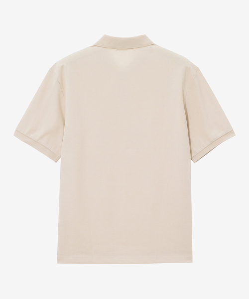 BASIC HOUSE（ベーシックハウス）の「UNI セミオーバーフィット ピケ ポロTシャツ オートミール LYTS3104（ポロシャツ・メンズ・オートミール・FREE）」の10枚目の写真