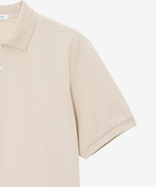 BASIC HOUSE（ベーシックハウス）の「UNI セミオーバーフィット ピケ ポロTシャツ オートミール LYTS3104（ポロシャツ・メンズ・オートミール・FREE）」の13枚目の写真