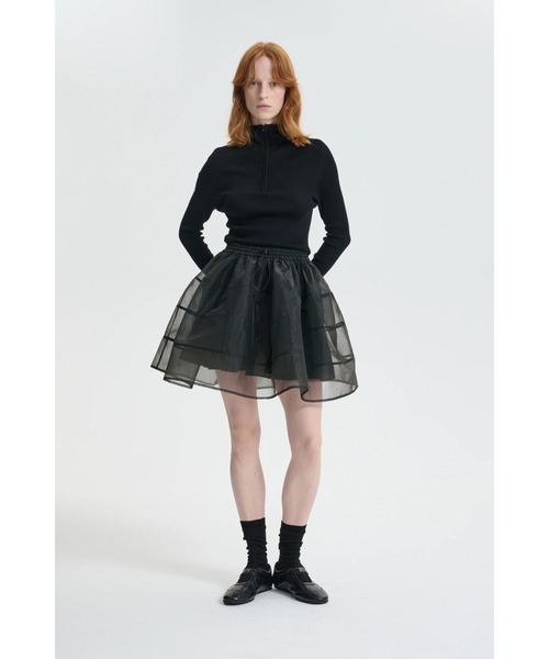 CECILIE BAHNSEN(セシリー バンセン)の「PANELED SKIRT WITH ELASTIC WAISTBAND(スカート・レディース・ブラック・8/6)」の2枚目の写真