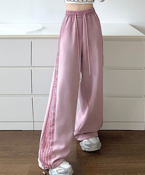 SallyLunn(サリーラン)の「サイドラインスウェットパンツ(スウェットパンツ・レディース・ピンク/グレー・MEDIUM/LARGE)」の10枚目の写真