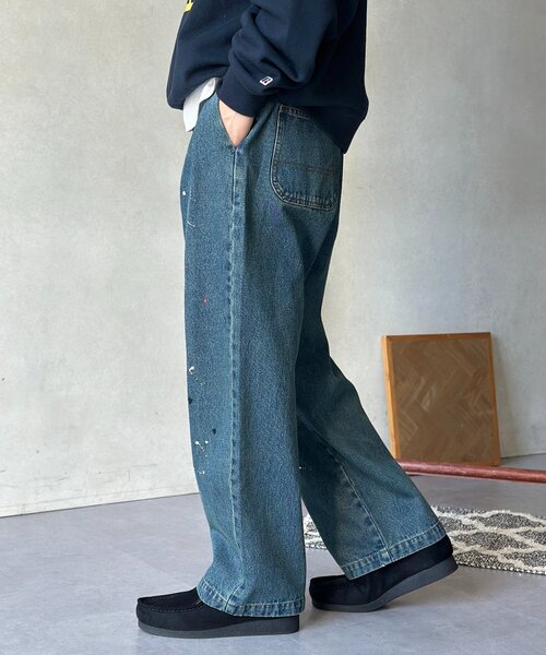 CPCM（シーピーシーエム）の「古着ライクペイントワイドパンツ（その他パンツ・メンズ・ブルー/ベージュ/ブラック・LARGE/MEDIUM）」の9枚目の写真