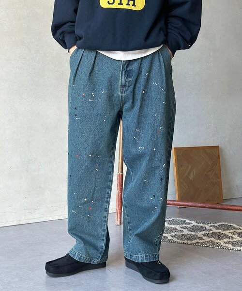 CPCM（シーピーシーエム）の「古着ライクペイントワイドパンツ（その他パンツ・メンズ・ブルー/ベージュ/ブラック・LARGE/MEDIUM）」の12枚目の写真