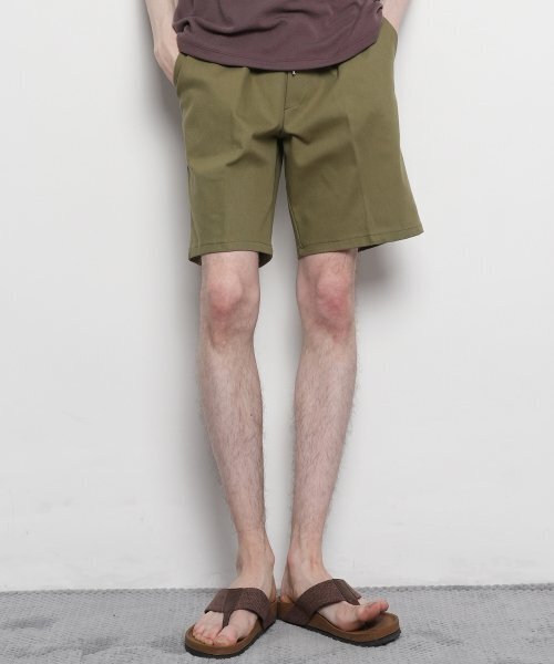 THE-ABON(エイボン)の「メンズベーシックコットンスパンバンディング綿ショートパンツカーキ(その他パンツ・メンズ・カーキ・S/M/L/2XL/XL)」の1枚目の写真