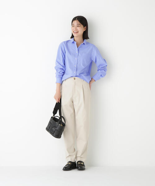 human woman(ヒューマンウーマン)の「◆【定番/ウォッシャブル】ベーシックシャツ(シャツ/ブラウス・レディース・ブルー・MEDIUM)」の9枚目の写真