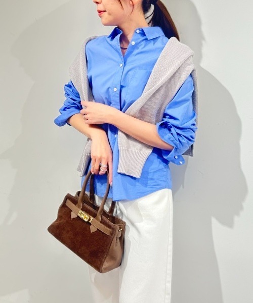 human woman(ヒューマンウーマン)の「◆【定番/ウォッシャブル】ベーシックシャツ(シャツ/ブラウス・レディース・ブルー・MEDIUM)」の5枚目の写真