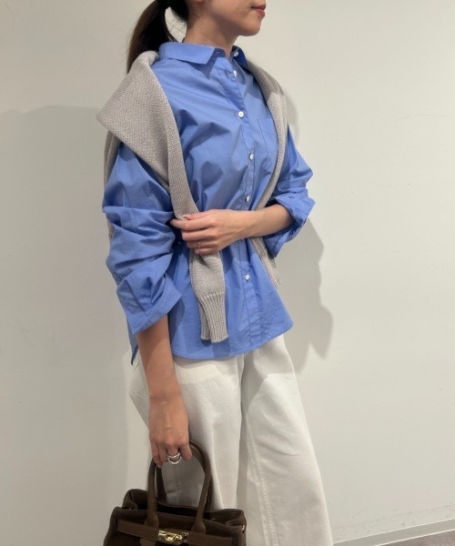 human woman(ヒューマンウーマン)の「◆【定番/ウォッシャブル】ベーシックシャツ(シャツ/ブラウス・レディース・ブルー・MEDIUM)」の7枚目の写真