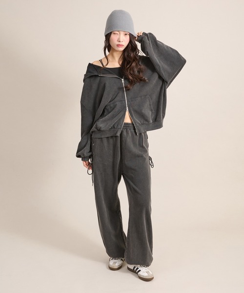 apres jour mignon（アプレジュールミニョン）の「サイドレースアップスウェットパンツ（その他パンツ・レディース・ネイビー/杢グレー/ブラック・LARGE/SMALL/MEDIUM）」の14枚目の写真