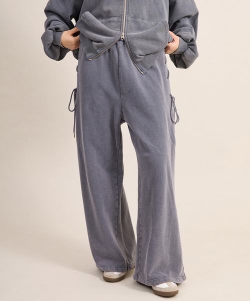 apres jour mignon（アプレジュールミニョン）の「【セットアップ着用可能】サイドレースアップスウェットパンツ（スウェットパンツ・レディース・ブラック/杢グレー/ネイビー・MEDIUM/LARGE/SMALL）」の9枚目の写真