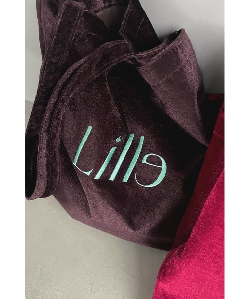 marjour（マージュール）の「VELOUR LOGO TOTE BAG（トートバッグ・レディース・ブラウン/ボルドー・FREE）」の4枚目の写真