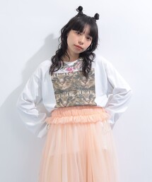 mmts（マミタス）の「【COLLABORATION】清水奈緒 / デコ 4パネル ロングTシャツ（Tシャツ/カットソー）」
