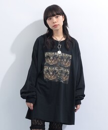 mmts（マミタス）の「【COLLABORATION】清水奈緒 / デコ 4パネル ロングTシャツ（Tシャツ/カットソー）」