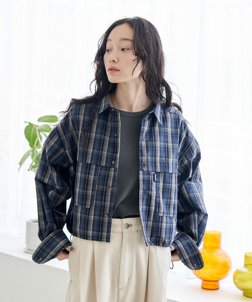 FREAK'S STORE（フリークスストア）の「Foxfire × FREAK'S STORE/フォックスファイヤー 別注 フィッシングポケット ロングスリーブシャツ（シャツ/ブラウス・レディース・グレー/グリーン/インディゴブルー/ベージュ/カモフラージュ・ﾌﾘ-）」の12枚目の写真