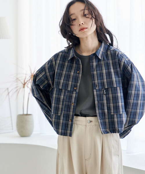 FREAK'S STORE（フリークスストア）の「Foxfire × FREAK'S STORE/フォックスファイヤー 別注 フィッシングポケット ロングスリーブシャツ（シャツ/ブラウス・レディース・グレー/グリーン/インディゴブルー/ベージュ/カモフラージュ・ﾌﾘ-）」の20枚目の写真