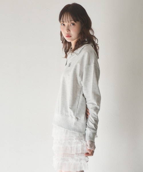 Nadana（ナダナ）の「レースダブルカラープルオーバー（Tシャツ/カットソー・レディース・ホワイト/ネイビー・FREE）」の15枚目の写真