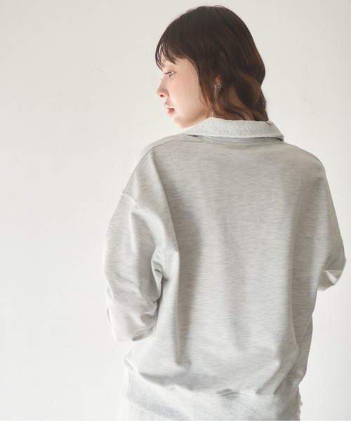 Nadana（ナダナ）の「レースダブルカラープルオーバー（Tシャツ/カットソー・レディース・ホワイト/ネイビー・FREE）」の5枚目の写真