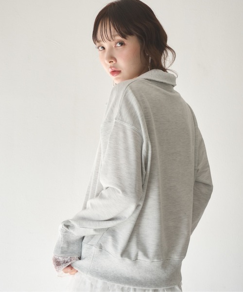 Nadana（ナダナ）の「レースダブルカラープルオーバー（Tシャツ/カットソー・レディース・ホワイト/ネイビー・FREE）」の14枚目の写真