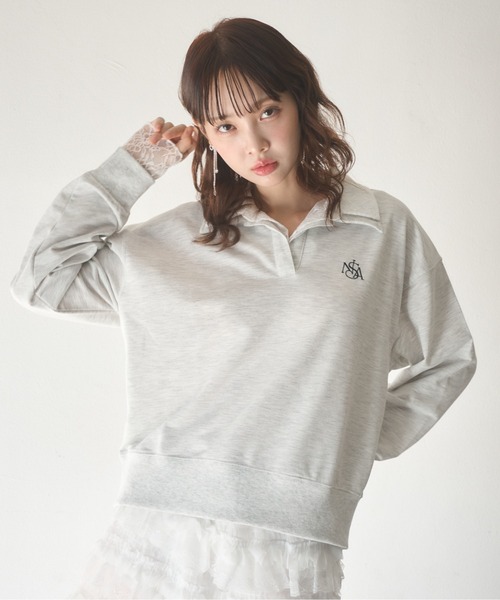 Nadana（ナダナ）の「レースダブルカラープルオーバー（Tシャツ/カットソー・レディース・ホワイト/ネイビー・FREE）」の20枚目の写真