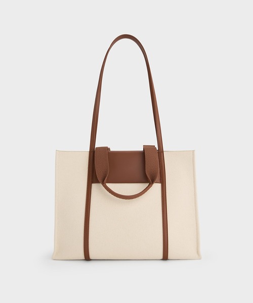 CHARLES & KEITH シャリア トートバッグ Shalia シャリア キャンバスダブルハンドルトートバッグ（トートバッグ