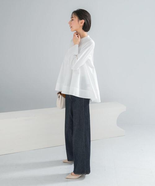 URBAN RESEARCH ROSSO WOMEN（アーバンリサーチ　ロッソ）の「フレアシルエットピンタックブラウス（シャツ/ブラウス・レディース・オフホワイト/ブルー・FREE）」の6枚目の写真