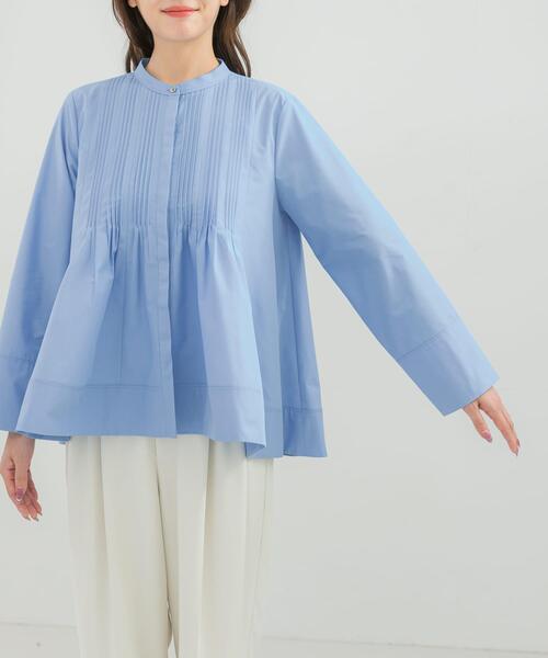 URBAN RESEARCH ROSSO WOMEN（アーバンリサーチ　ロッソ）の「フレアシルエットピンタックブラウス（シャツ/ブラウス・レディース・オフホワイト/ブルー・FREE）」の16枚目の写真