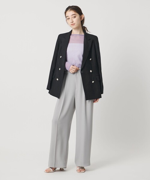 UNITED ARROWS（ユナイテッドアローズ）の「6ボタン リネン ブレザー ジャケット（テーラードジャケット・レディース・ライトピンク/ナチュラル/ネイビー・36/40/38/34）」の5枚目の写真