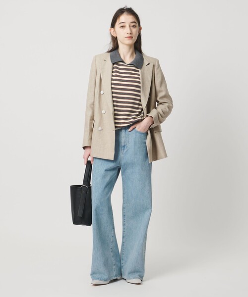 UNITED ARROWS（ユナイテッドアローズ）の「6ボタン リネン ブレザー ジャケット（テーラードジャケット・レディース・ライトピンク/ナチュラル/ネイビー・36/40/38/34）」の11枚目の写真