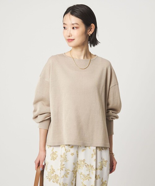 green label relaxing（グリーンレーベルリラクシング）の「シャーリー ワイド プルオーバー ニット ウォッシャブル（ニット/セーター・レディース・ライム/ベージュ/その他1/その他2・FREE）」の5枚目の写真