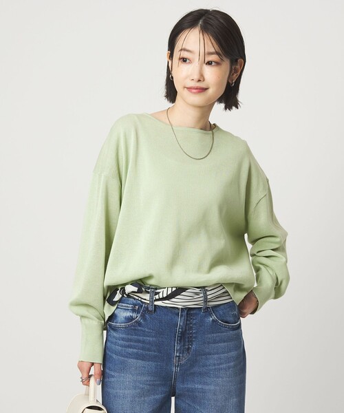 green label relaxing（グリーンレーベルリラクシング）の「シャーリー ワイド プルオーバー ニット ウォッシャブル（ニット/セーター・レディース・ライム/ベージュ/その他1/その他2・FREE）」の9枚目の写真