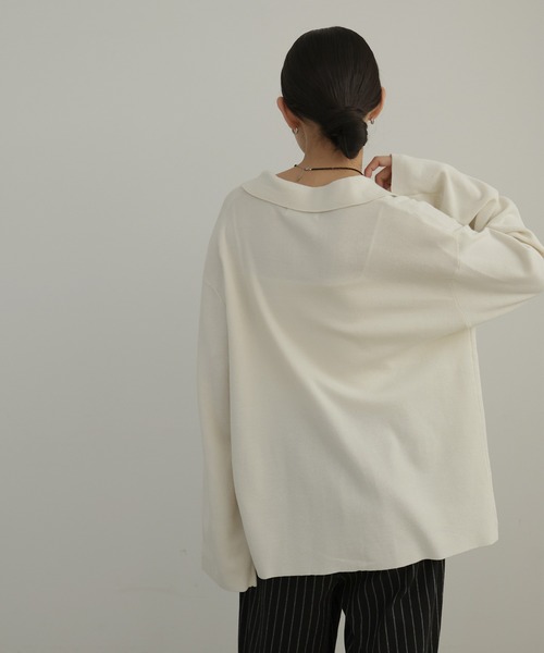 hellam（へラム）の「ポロニットカーディガン（カーディガン/ボレロ・レディース・アイボリー/杢グレー/ベージュ/チャコール・FREE）」の13枚目の写真