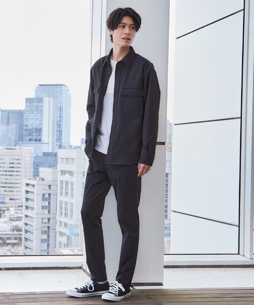 THE SHOP TK （ザ ショップ ティーケー ）の「FLEX LINE  カバーオール　ストレッチ/防シワ/マシンウォッシャブル/セットアップ可（シャツ/ブラウス・メンズ・ブラック/ベージュ・04/02/03）」の4枚目の写真