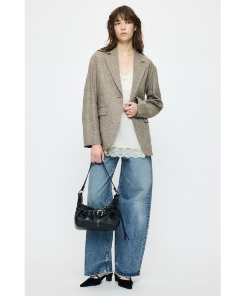 MOUSSY(マウジー)の「【26年SS新作】【セットアップ対応】LINEN BLEND OVERSIZED ジャケット(テーラードジャケット・レディース・ブラウン/グレー・FREE)」の4枚目の写真