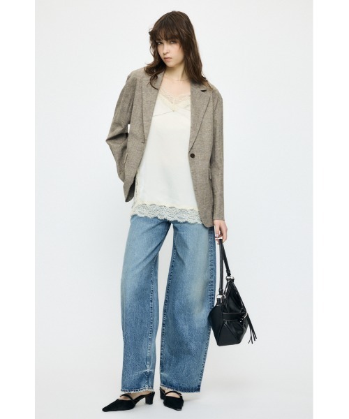 MOUSSY(マウジー)の「【26年SS新作】【セットアップ対応】LINEN BLEND OVERSIZED ジャケット(テーラードジャケット・レディース・ブラウン/グレー・FREE)」の5枚目の写真
