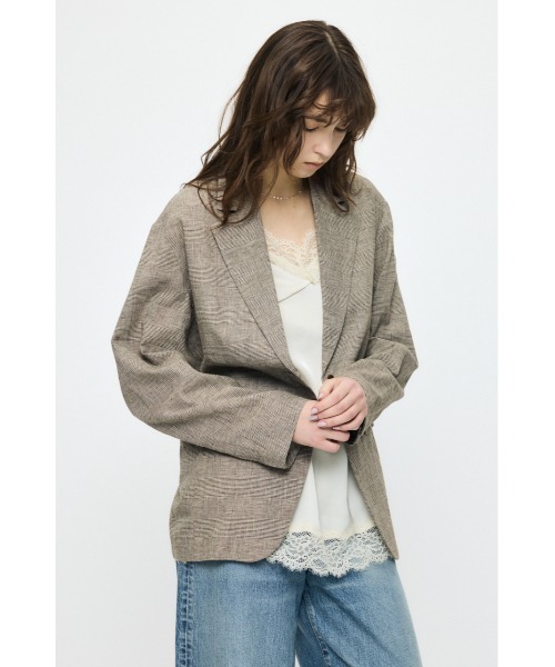 MOUSSY(マウジー)の「【26年SS新作】【セットアップ対応】LINEN BLEND OVERSIZED ジャケット(テーラードジャケット・レディース・ブラウン/グレー・FREE)」の6枚目の写真