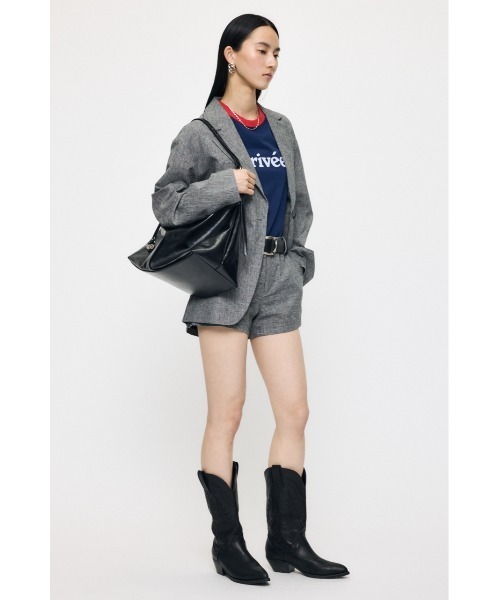 MOUSSY(マウジー)の「【26年SS新作】【セットアップ対応】LINEN BLEND OVERSIZED ジャケット(テーラードジャケット・レディース・ブラウン/グレー・FREE)」の11枚目の写真