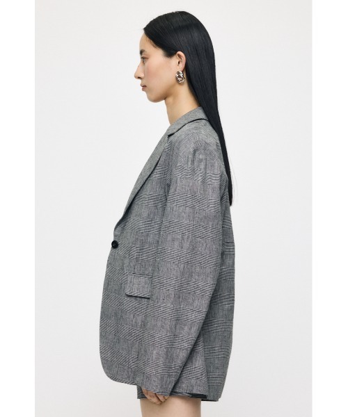 MOUSSY(マウジー)の「【26年SS新作】【セットアップ対応】LINEN BLEND OVERSIZED ジャケット(テーラードジャケット・レディース・ブラウン/グレー・FREE)」の14枚目の写真