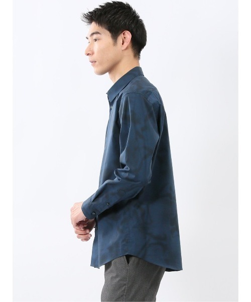 TAKA-Q(タカキュー)の「シャツ メンズ 長袖 ストレッチ 綿混 プリント レギュラーカラー (シャツ/ブラウス・メンズ・ネイビー・MEDIUM/LARGE/X-LARGE)」の8枚目の写真