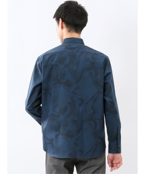TAKA-Q(タカキュー)の「シャツ メンズ 長袖 ストレッチ 綿混 プリント レギュラーカラー (シャツ/ブラウス・メンズ・ネイビー・MEDIUM/LARGE/X-LARGE)」の9枚目の写真