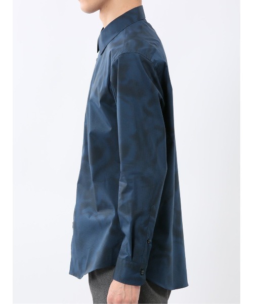 TAKA-Q(タカキュー)の「シャツ メンズ 長袖 ストレッチ 綿混 プリント レギュラーカラー (シャツ/ブラウス・メンズ・ネイビー・MEDIUM/LARGE/X-LARGE)」の3枚目の写真