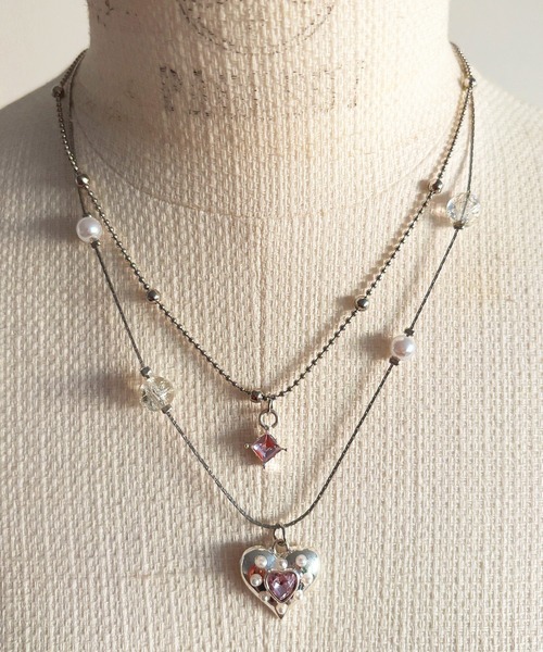 kutir(クティール)の「kutirlune/2連ハートネックレス(ネックレス・レディース・シルバー・FREE)」の4枚目の写真