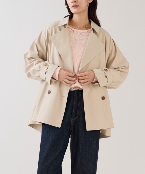 marmors（マルモア）の「【marmors】ラグランショートトレンチコート（トレンチコート・レディース・ベージュ/ライトベージュ・36）」の4枚目の写真