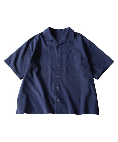 antiqua(アンティカ)の「開襟 リネン混 シャツ(シャツ/ブラウス・レディース・ブラック/ナチュラル/ベージュ系その他/ネイビー・P/R)」の14枚目の写真